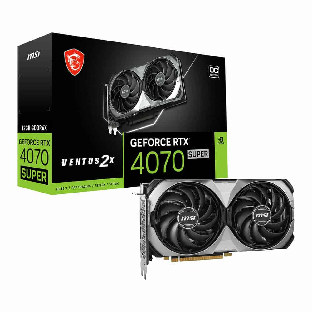 MSI NVIDIA GeForce RTX 4070 SUPER 12GB VENTUS 2X OC Ada Lovelace Graphics Card